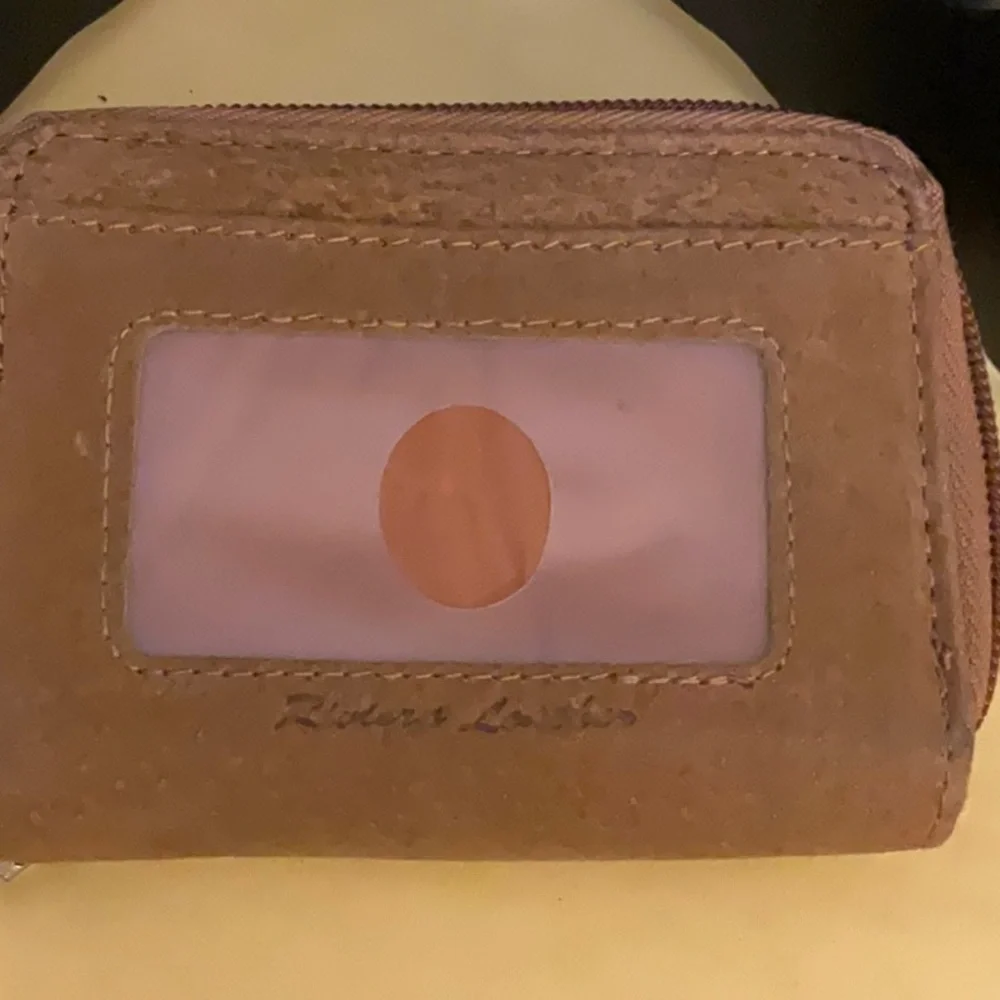 Source Unknown Brown Key & Card Holder with Zipper Closure